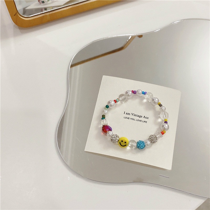 Vòng Đeo Tay Hình Mặt Cười Kim Cương Màu Sắc 191153Túi Đeo Chéo Thiết Kế Đơn Giản Phong Cách Hàn Quốc Dễ Phối Đồ