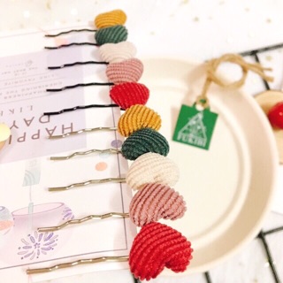 CỘT TÓC, KẸP TÓC TRÁI TIM NHUNG VINTAGE ẢNH THẬT