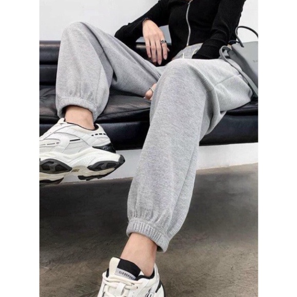 Quần ống rộng chất tổ ong cực đẹp LUHAZO  jogger thể thao unisex phong cách Ulzzang Hàn Quốc