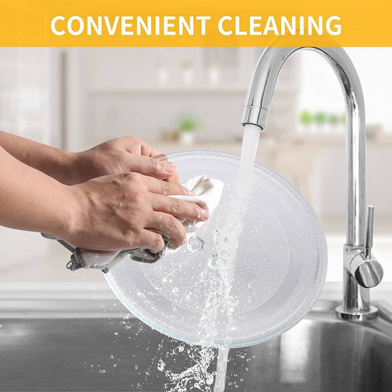 Đĩa Thủy Tinh Tròn 9.6 Inch Bền Bỉ Thông Dụng Cho Lò Vi Sóng