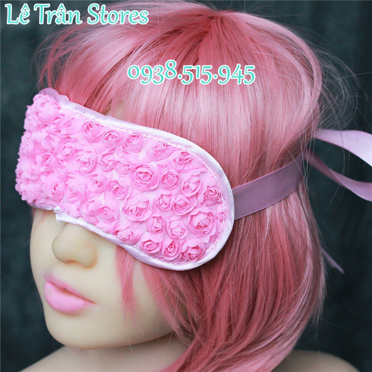 Bịt mắt ngủ 3D hoa hồng Sexy Rose quai dây ruy băng lụa mềm Cosplay gợi cảm | BigBuy360 - bigbuy360.vn