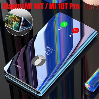 Xiaomi Mi 10T / Mi 10T Pro 5G Case Flip Mirror Plating Leather Casing Phone Case Xiaomi Mi10T Pro Cover Stand