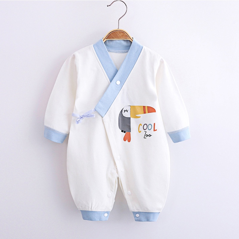 Bộ đồ liền thân dài tay kimono cho bé sơ sinh chất cotton mềm mịn co giãn nhẹ _ BD45
