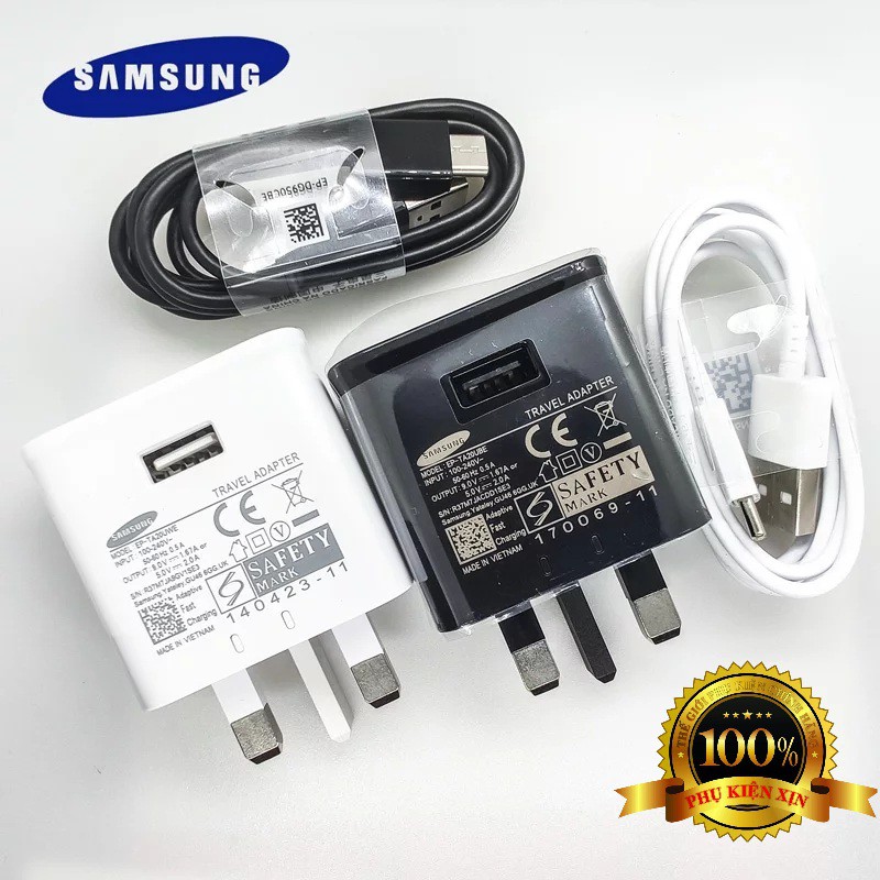 Cốc Sạc Nhanh Samsung Note 9 Bản Mỹ 3 Chân Đen Chính Hãng