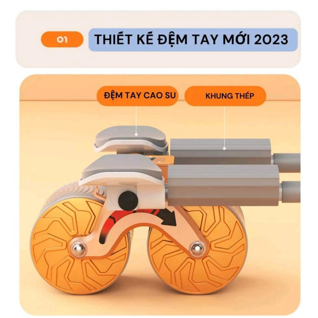 Dụng cụ tập cơ bụng Tặng Thảm lót chân, hỗ trợ tập plank bằng con lăn siêu tiện dụng