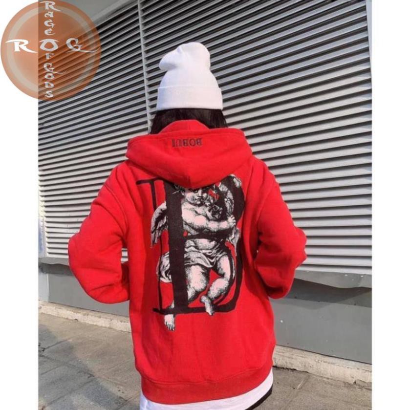 Áo khoác áo hoodies zip thiên thần B BOBUI CHUẨN REAL - màu đỏ