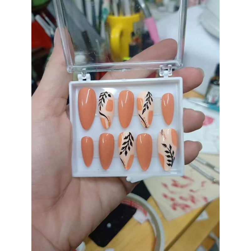 móng úp Nailbox thiết kế sơn gel cao cấp 120.000₫->80.000₫ bộ 10 móng có keo + dũa