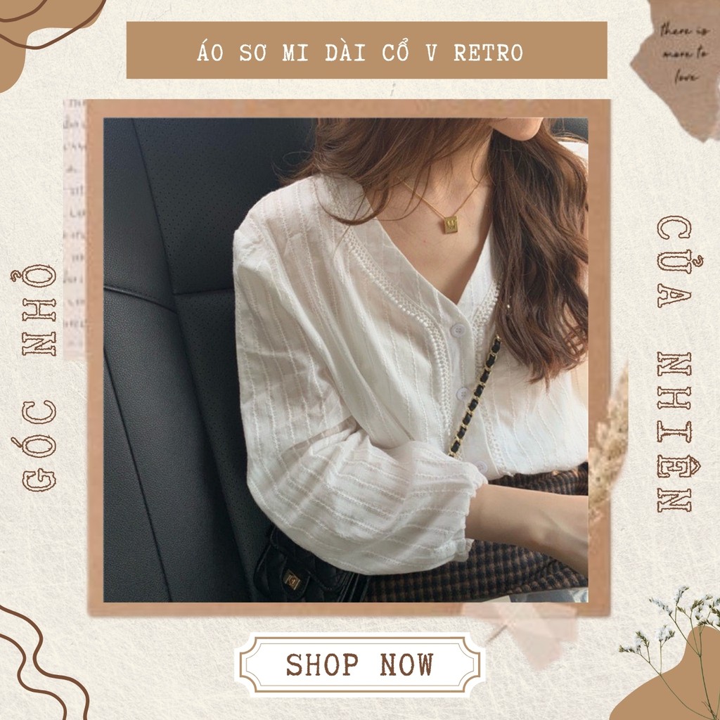 Áo Sơ Mi Nữ Viền Ren Cổ V Tay Bồng Mặc Đi Học Đi Chơi Đi Làm Đều Xinh Nè [ẢNH THẬT+VIDEO]