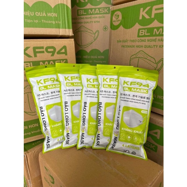 Khẩu trang KF94 Bảo Long Kháng khuẩn, Chống Bụi Mịn Hàn Quốc