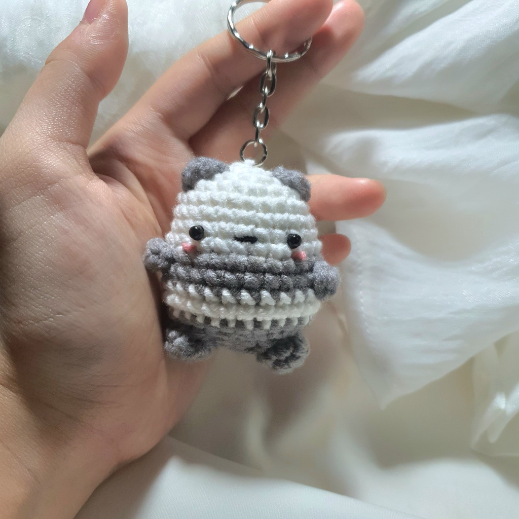 Móc khoá gấu bears bằng len 2 màu