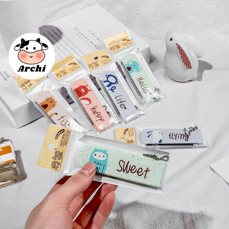 Gương gấp cầm tay kèm lược kim loại