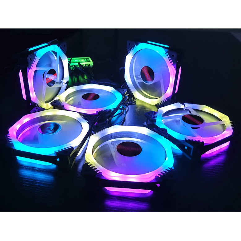 Quạt Tản Nhiệt, Fan Led RGB Coolmoon V9 - Đồng Bộ Hub Coolmoon