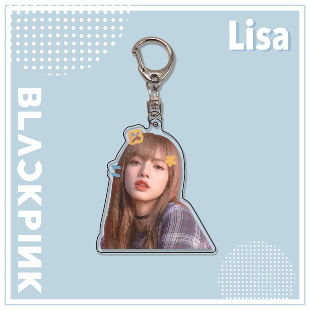 Móc gắn chìa khóa hai mặt hình Lisa Blackpink xinh xắn
