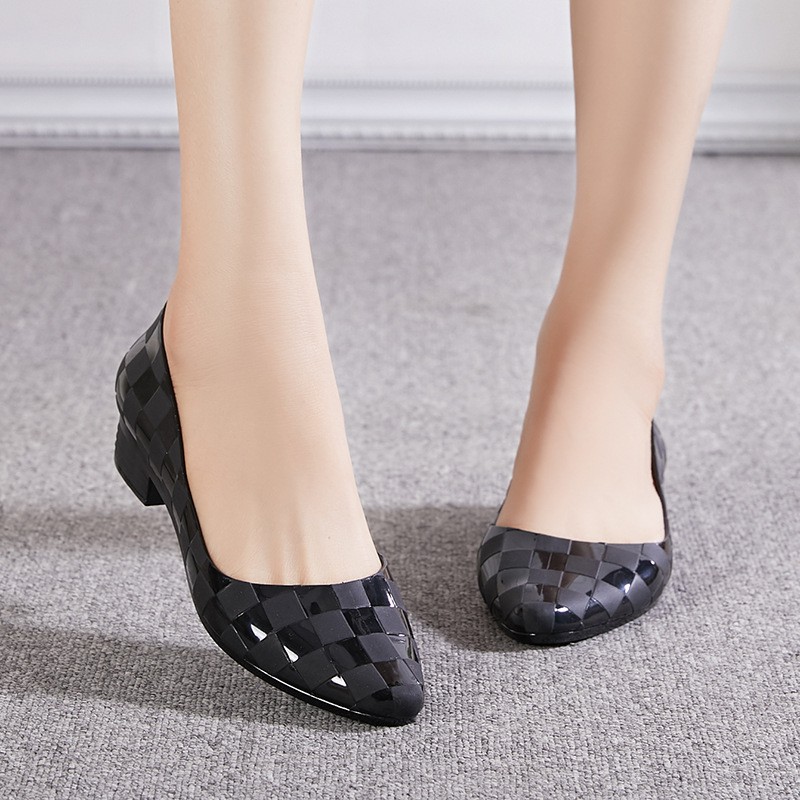 {Tặng cọ tô son} Giầy nhựa cao su siêu đẹp chuẩn loại 1 chịu nước đi mưa, đi biển, dạo phố kẻ ô vuông GN09