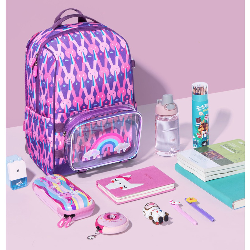 Balo UEK Kèm Túi Chéo Và Hộp Bút Vải Cho Bé Gái