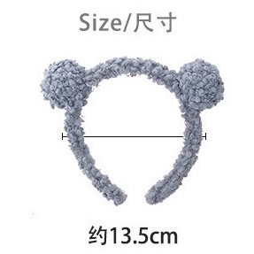 Băng đô cài tóc hình tai gấu bằng bông phong cách Hàn Quốc