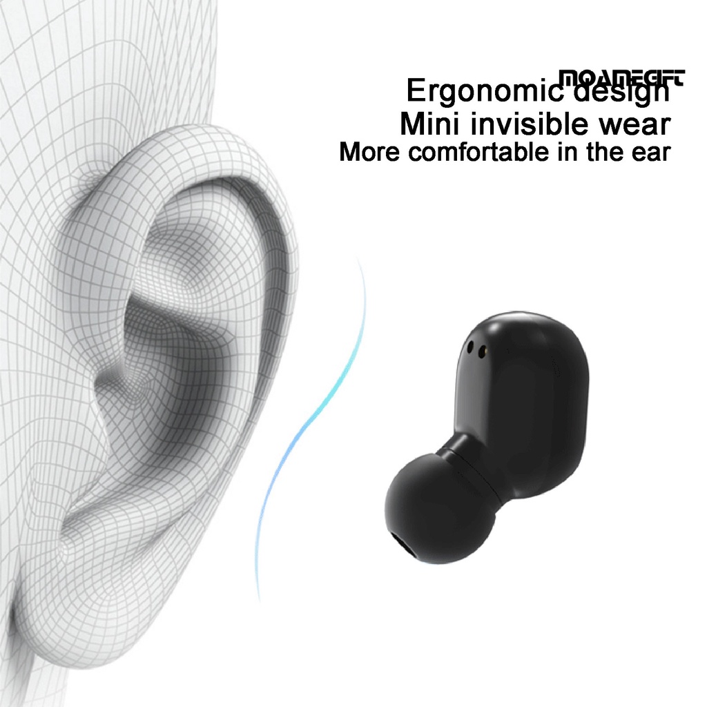 moamegift 1Pc Air-A7S Bluetooth 5.0 Wireless In-ear Sport Earphone Earbuds with Microphone