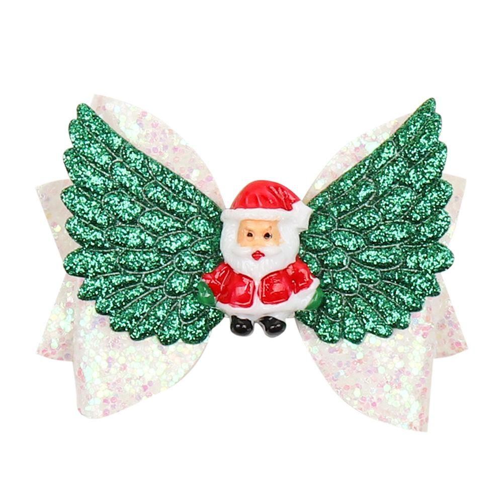 Kẹp Tóc Hình Ông Già Noel / Tuần Lộc Đính Kim Tuyến Lấp Lánh Thời Trang Cho Bé