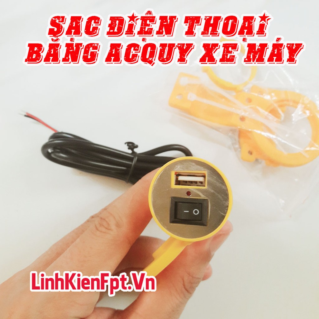 Sạc Điện Thoại Trên Xe Máy- Mua 3 Tặng  Mạch Âm Thanh