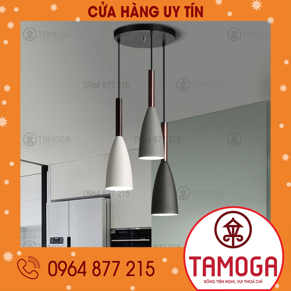 Bộ đèn thả 3 bàn ăn hiện đại chuôi gỗ TAMOGA DT 7582