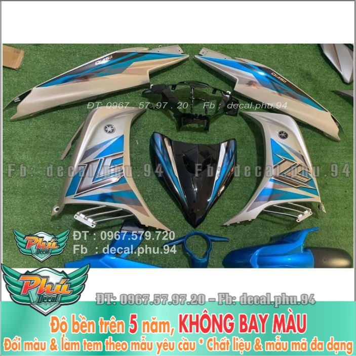 Tem rời Exciter 135 Lc xanh ngọc bạc (X)