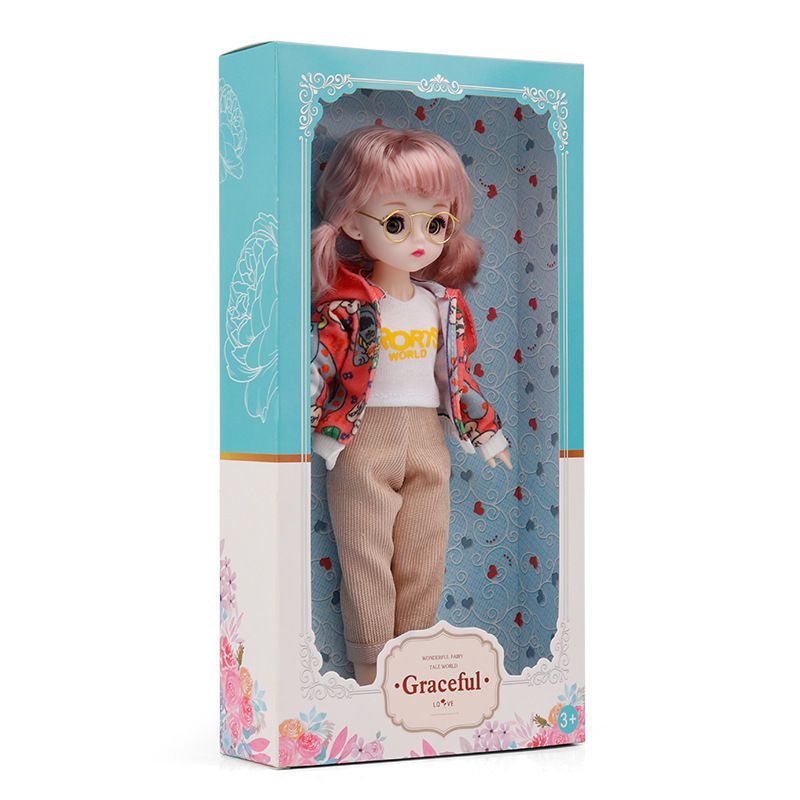 Búp bê barbie có nhạc 23 khớp full hộp, nháy mắt, có mắt kính kute