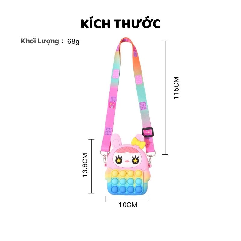 Pop It Bag Túi AIQ Store kiểu đồ chơi nhấn bóp bong bóng giảm căng thẳng, Túi Pop It Fancy mini siêu Cute cho bé