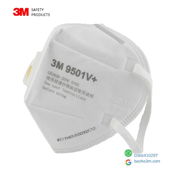 [LẺ 1 CÁI] khẩu trang 3M 9501V+quai chun đeo qua tai- tiêu chuẩn KN95 chống bụi mịn PM2.5, chống dịch | BigBuy360 - bigbuy360.vn