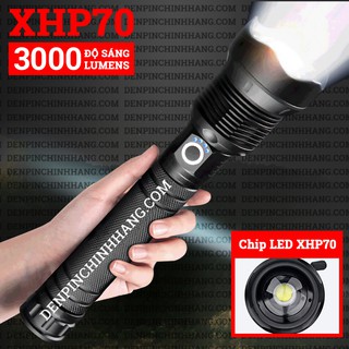 Đèn pin siêu sáng P70 cao cấp có zoom