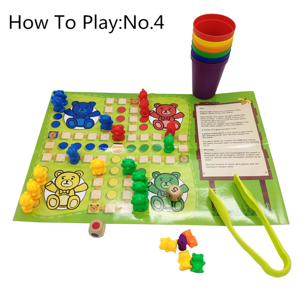 Bộ Đồ Chơi Đếm Hình Gấu Màu Sắc Cầu Vồng Theo Phương Pháp Montessori Cho Bé