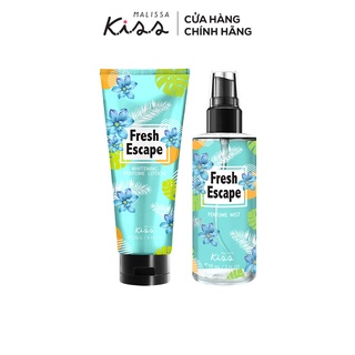 Bộ Đôi Body Lotion 226g & Body Mist 88ml hương Fresh Escape Malissa Kiss