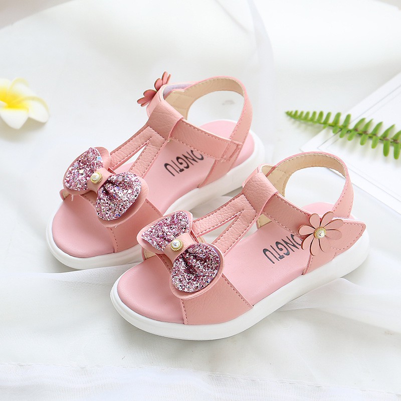 [ Giảm 15k khi mua 1 đôi] Dép sandal bé gái da mềm, êm chân, phong cách Hàn Quốc AE12, size to 29-37, hàng c