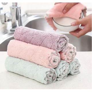 5 Khăn Lau Bếp Đa Năng 2 Mặt Siêu Thấm