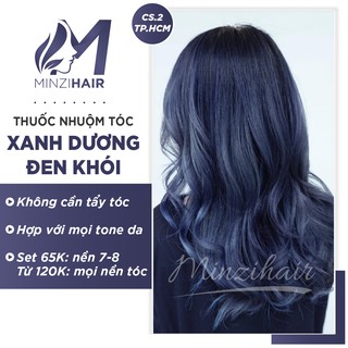 Thuốc Nhuộm Tóc Xanh Dương Đen Khói [KHÔNG TẨY TÓC] - Lên Từ Mọi Nền Tóc - Minzihair