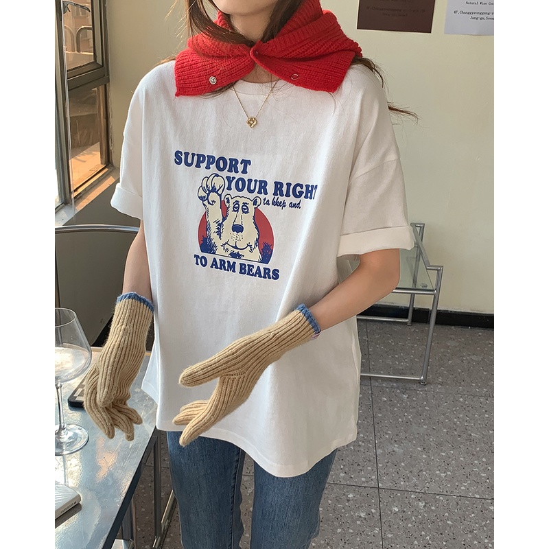 NRVP Áo Thun Nữ Tay Ngắn In Hình Phong Cách Hàn Quốc Thời Trang Mùa Hè 2022