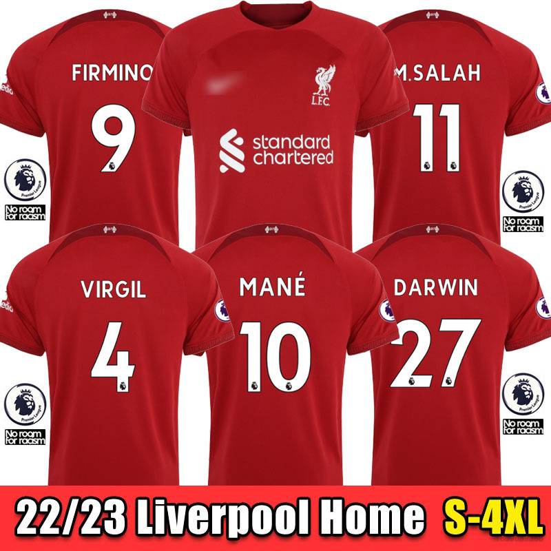 Áo Thun Bóng Đá Sân Nhà Liverpool 2022 / 2023 Phiên Bản Salah Firmino Mane Virgin Darwin Arnold Premier League
