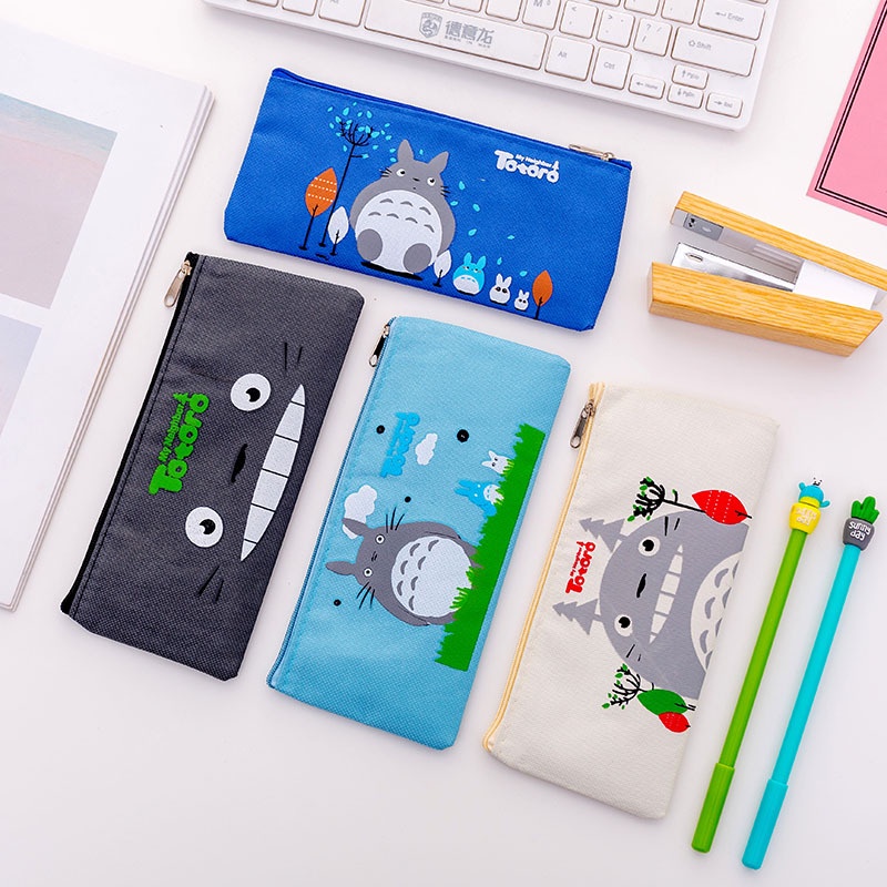 Túi đựng bút vải Canvas, Túi vải nhỏ đựng đồ in hình dễ thương