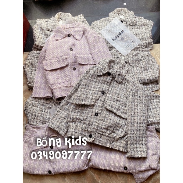 Áo Khoác Dạ Tweed Nữ Kẻ HaM