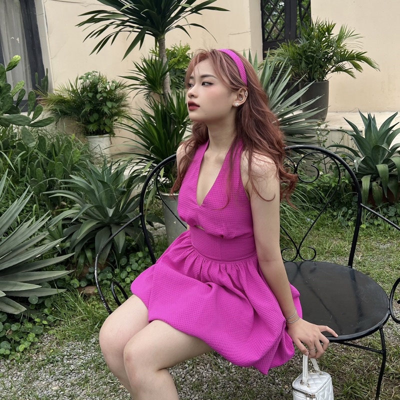 REMOLACHA | Melty Kiss Dress | Đầm bí xoè sáng hồng chiều tím