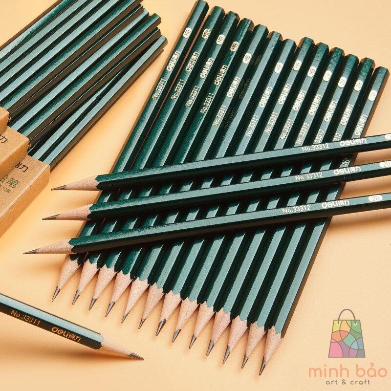 BỘ 10 BÚT CHÌ LỤC GIÁC 2B/HB DELI VẼ MỸ THUẬT LÀM BÀI KIỂM TRA NHẠY VỚI MÁY CHẤM THI AN TOÀN VỚI NGƯỜI SỬ DỤNG 33311