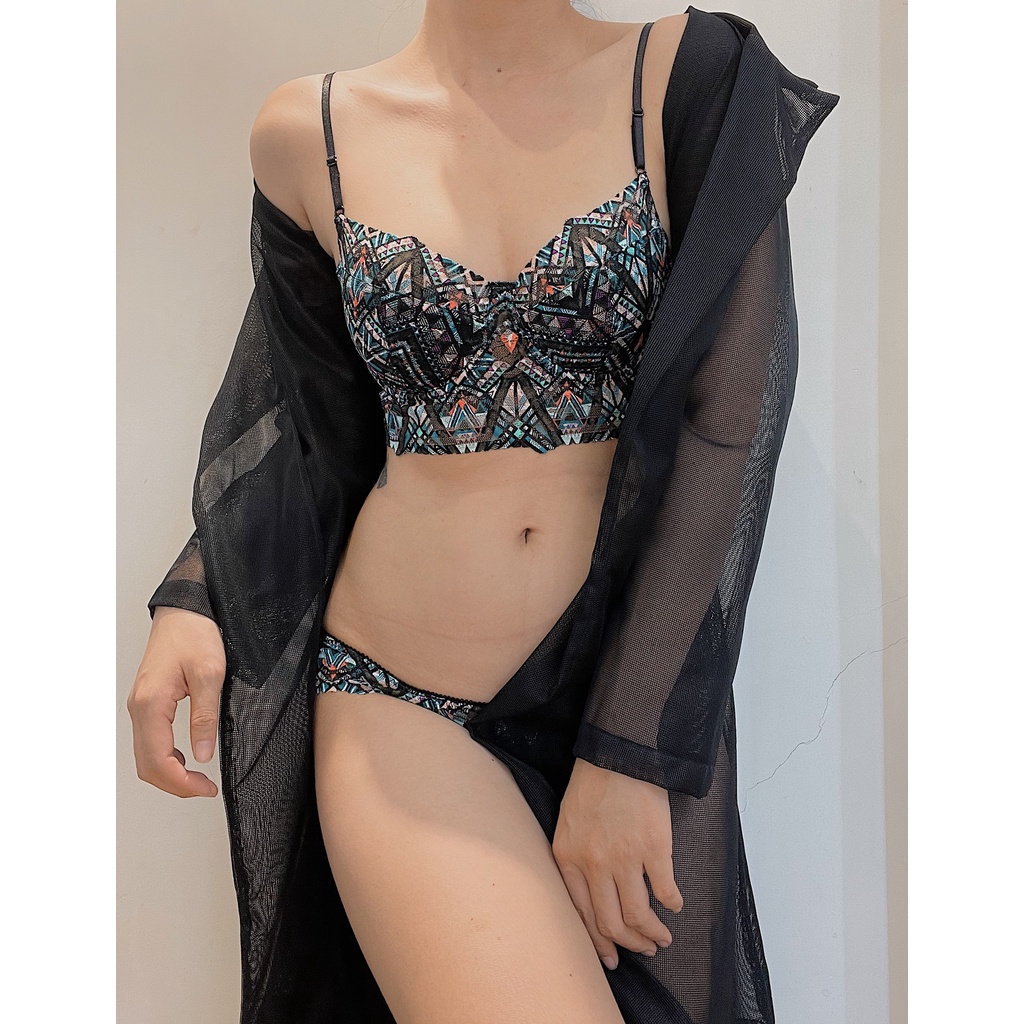 Set Bralette có gọng không mút chất ren co giãn mềm mại ôm trọn bầu quả Cô Kim 7 | BigBuy360 - bigbuy360.vn