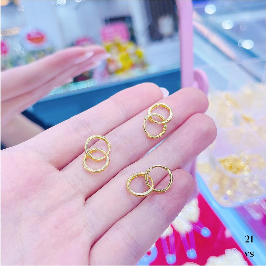 Khuyên tai nam/nữ/bé gái đơn giản Vàng bạc an chi trang sức thời trang hàn quốc trẻ trung