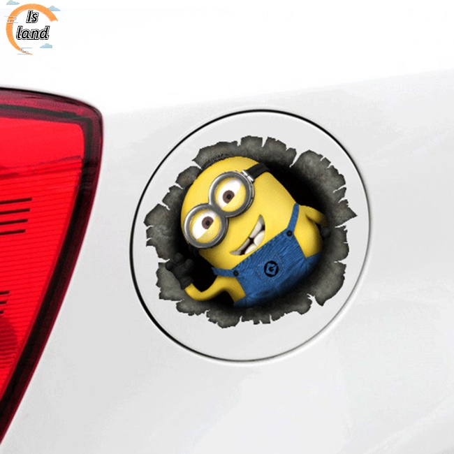 Miếng Dán Họa Tiết Minion Hoạt Hình Chống Nước Tự Dính Cảnh Báo Nhiên Liệu Cho Xe Hơi
