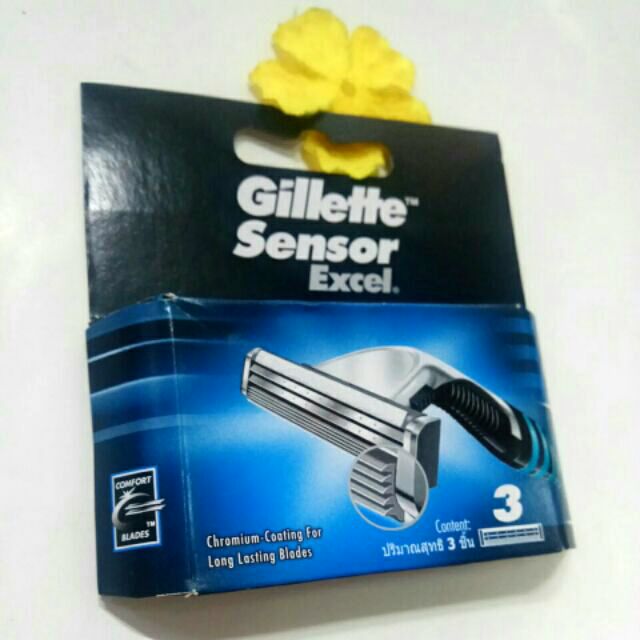 Lưỡi dao cạo râu Gillette Sensor Excel hộp 3 lưỡi .