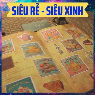 set 2 tờ sticker phong cách cổ điển - sticker retro - uni002