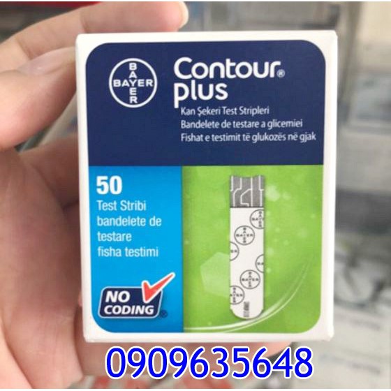 Que thử đường huyết Bayer Contour Plus 50