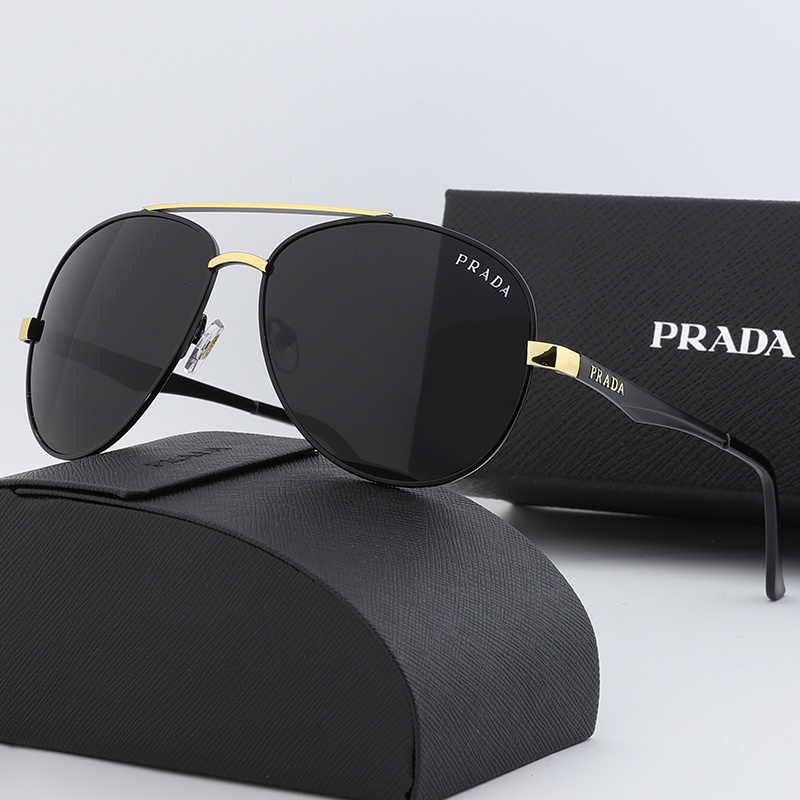 ! Prada! Kính mát phân cực chống tia UV 400 cho nam