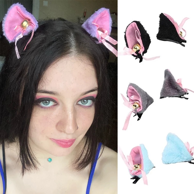 1 Cặp Kẹp Tóc Hình Tai Gấu Lolita Dễ Thương Dành Cho Nữ Hóa Trang