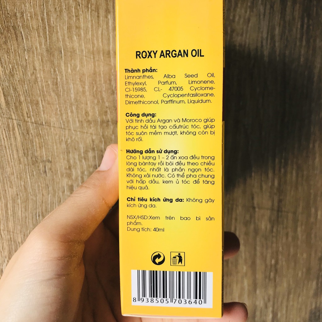 TINH DẦU DƯỠNG BÓNG TÓC ROXY ARGAN OIL 40ML