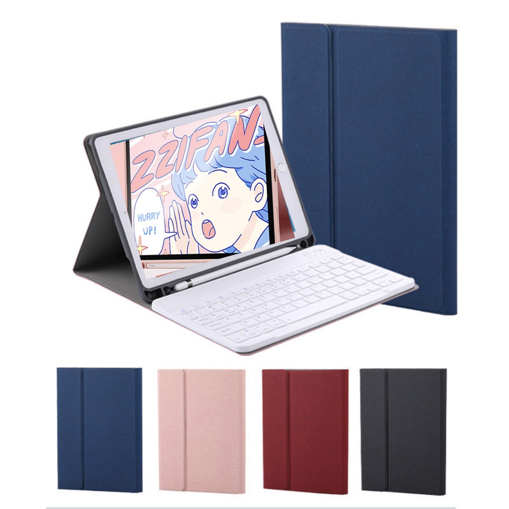 Bao da bàn phím + Ngăn đựng bút Silicon Chất Đẹp ốp iPad Air 1,2,3,4,5,Gen 5,6,7,8,9,Pro 11,9.7,10.5
